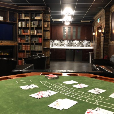 Blackjack table and card games